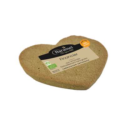 Financiers aux amandes pur beurre et vanille en forme de coeur, Baramel (70 g)