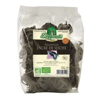 Tagliatelles à l'encre de seiche BIO, Lazzaretti (250 g)