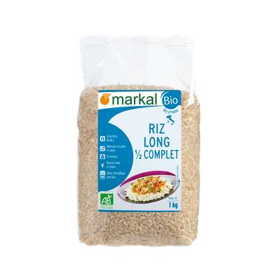 Riz long 1/2 complet BIO, Markal (1 Kg)