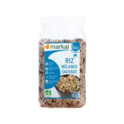 Riz mélange sauvage riz parfumé complet riz rouge complet riz sauvage BIO, Markal (500 g)