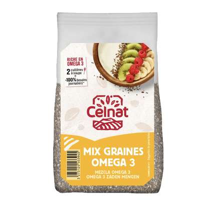 Mix graines omega 3 & vitamine E Bio, Celnat (250 g)