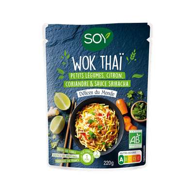 Doy wok thaï : petits légumes, citron, coriandre et sauce sriracha BIO, Soy (220 g)