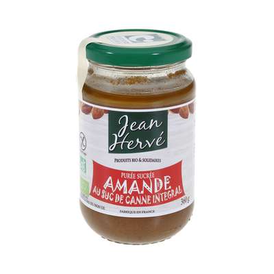 Purée d'amande au suc de canne intégral BIO, Jean Hervé (360 g)