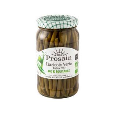 Haricots verts extra fins cueillis et rangés à la main BIO, Prosain (180 g)