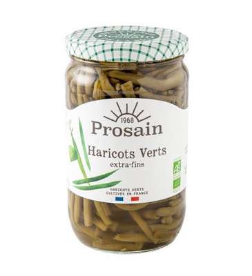 Haricots verts extra fins catégorie 2 BIO, Prosain (345 g)