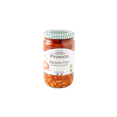 Haricots coco cuisinés à la tomate et aux petits légumes 100% France BIO, Prosain (690 g)