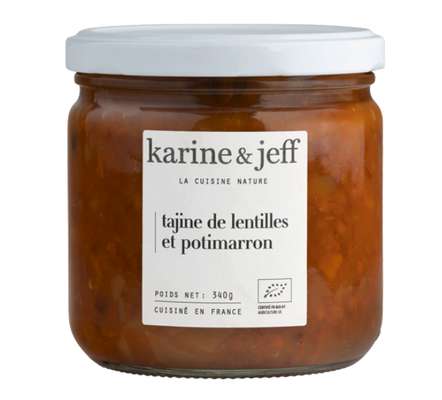 Tajine de lentilles et potimarron BIO, Karine & Jeff (340 g)