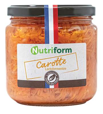 Carottes lacto-fermentées BIO, Nutriform (380 g)