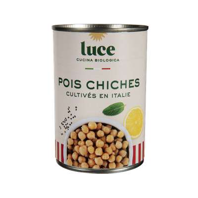 Pois chiches cuits BIO, Luce (400 g / poids net égoutté 240 g)