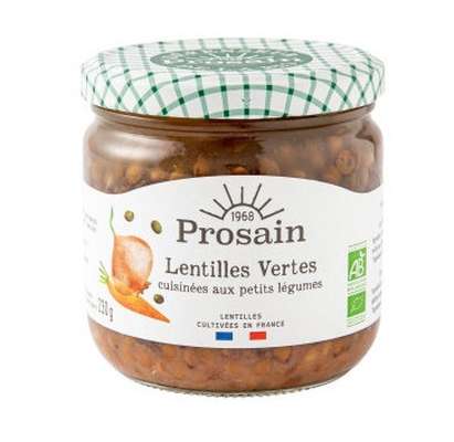 Lentilles vertes cuisinées aux petits légumes BIO, Prosain (420 g)