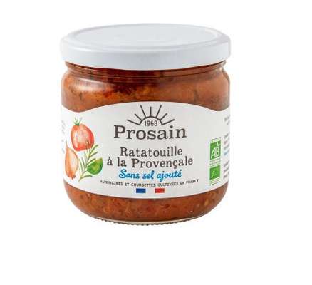 Ratatouille cuisinée à la provençale sans sel ajouté BIO, Prosain (345 g)