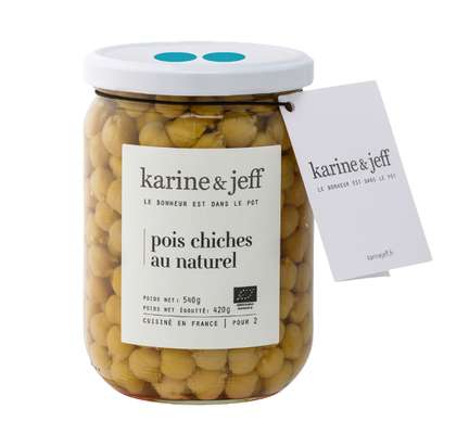Pois chiches au naturel BIO, Karine & Jeff (420 g)