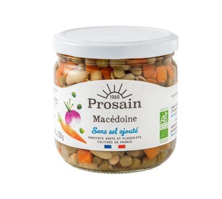 Macédoine sans sel ajouté BIO, Prosain (230 g)