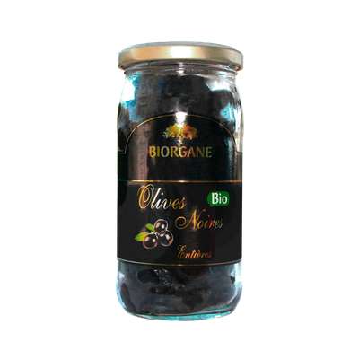 Olives noires entières en bocal BIO, Biorgane (230 g)