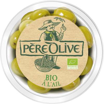 Olive à l'ail et fines herbes BIO, Père Olive (150 g)