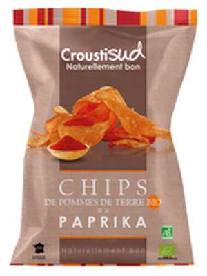 Chips de pommes de terre au paprika BIO, Croustisud (100 g)