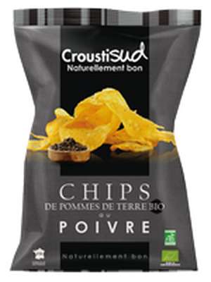 Chips de pommes de terre au poivre BIO, Croustisud (100 g)