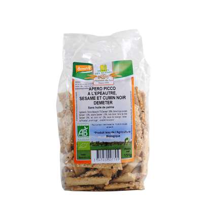 Picco à l'épeautre, sésame et cumin BIO, Moulin des Moines (150 g)
