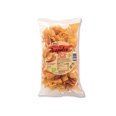 Tortilla chips chili, sans huile de palme BIO, Acapulco (200 g)