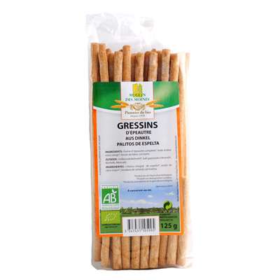 Gressins d'épeautre BIO, Moulin des Moines (125 g)