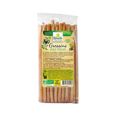 Gressins à l'huile d'olive vierge BIO, Moulin des Moines (125 g)