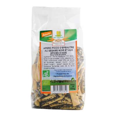 Picco sésame noir et épices d'Asie BIO, Moulin des Moines (150 g)