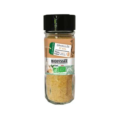 Ail en granulés, flacon en verre BIO, Biodyssée (16 g)