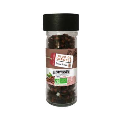 Clou de girofle entier, flacon en verre BIO,  Biodyssée (30 g)