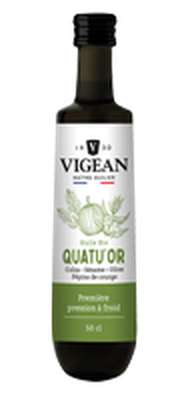 Huile Quatu'or colza, sésame, olive, pépins de courge BIO, Vigean (1 L)