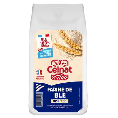 Farine de blé bise T80 BIO, Celnat (1 kg)