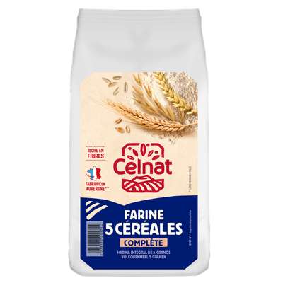 Farine complète 5 céréales BIO, Celnat (1 kg)