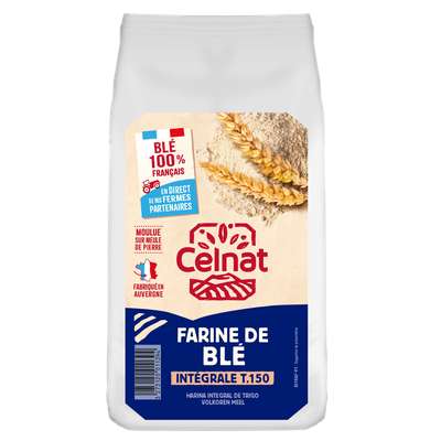 Farine de blé integrale T150 BIO, Celnat (1 kg)