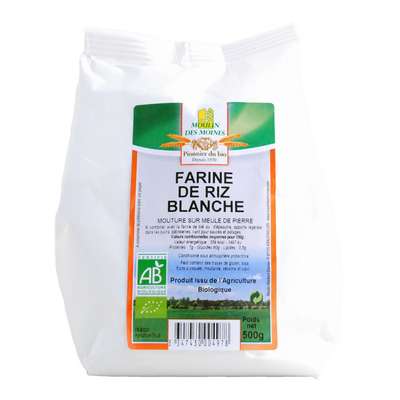 Farine de riz blanche BIO, Moulin des Moines (500 g)