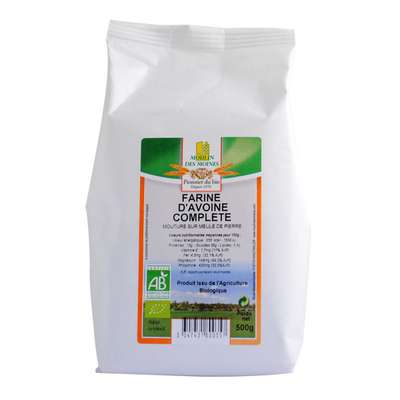 Farine d'avoine complète BIO, Moulin des moines (500 g)