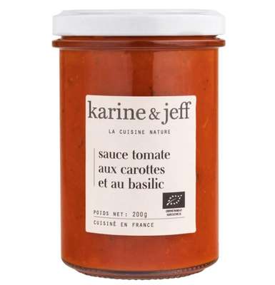 Sauce tomate aux carottes et basilic BIO, Karine & Jeff (200 g)