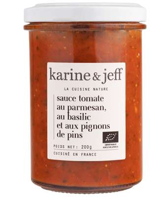 Sauce tomate au parmesan, au basilic et pignons de pin  BIO, Karine & Jeff (200 g)
