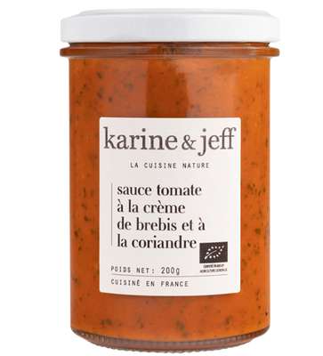 Sauce tomate à la crème de brebis et à la coriandre BIO, Karine & Jeff (200 g)