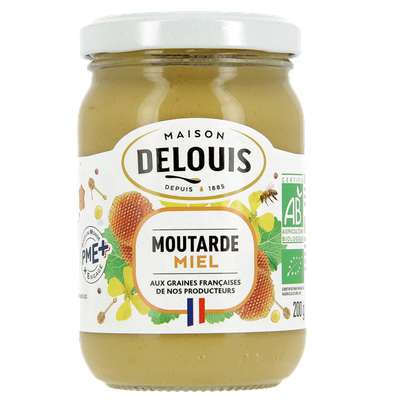 Moutarde de Dijon au miel BIO, Delouis (200 g)