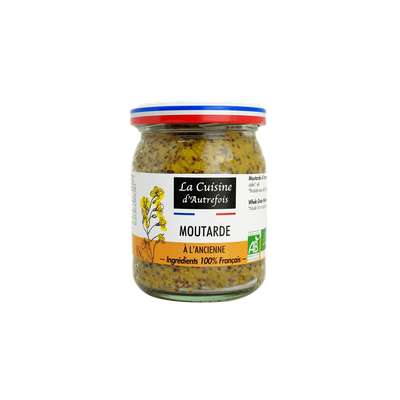 Moutarde à l'ancienne 100% Origine France BIO, La Cuisine d'Autrefois (200 g)