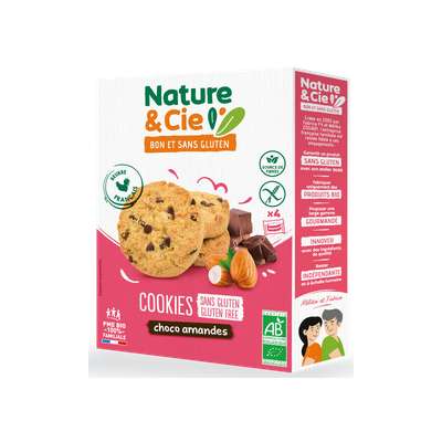 Cookies chocolat amande sans gluten BIO,  Nature & Cie (135 g)