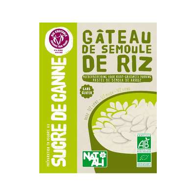 Préparation en poudre pour gâteau de semoule de riz sans gluten BIO, Natali (0,5 L)