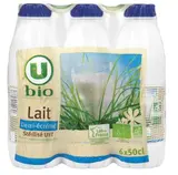Pack de lait uht demi-écrémé BIO, U BIO (6 x 50 cl)