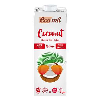 Lait de coco sans sucre BIO, Ecomil (1 L)
