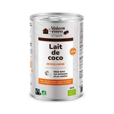 Lait à boire coco muesli 15 % MG BIO, La Maison du Coco (400 g)