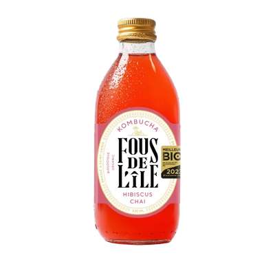 Kombucha Hibiscus Chaï BIO, Fous de l'Ile (33 cl)