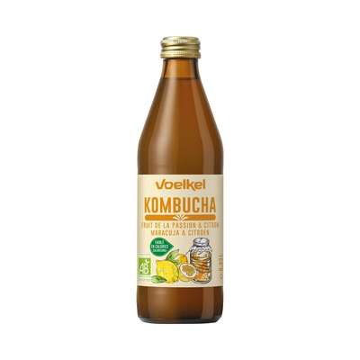 Kombucha fruit de la passion et citron BIO, Voelkel (33 cl)