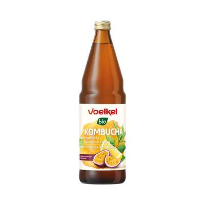 Kombucha fruit de la passion et citron BIO, Voelkel (75 cl)