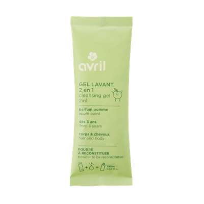 Gel lavant 2 en 1 en poudre à reconstituter certifiée BIO, Avril (290 ml)