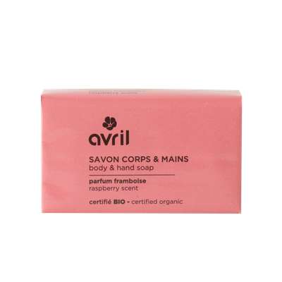 Savon corps & mains framboise certifié BIO, Avril (100 g)