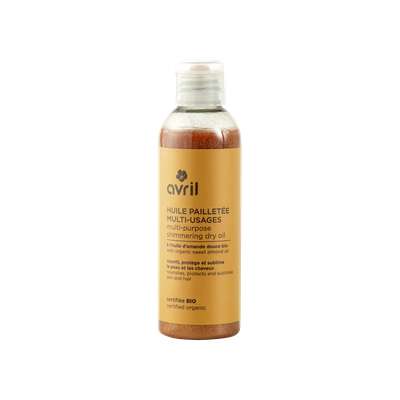 Huile pailletée multi-usages certifiée BIO, Avril (100 ml)